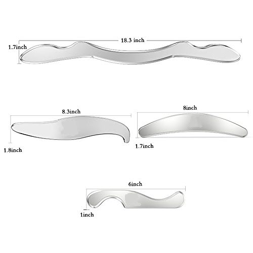 Stainless Steel Gua Sha tools with measurements
